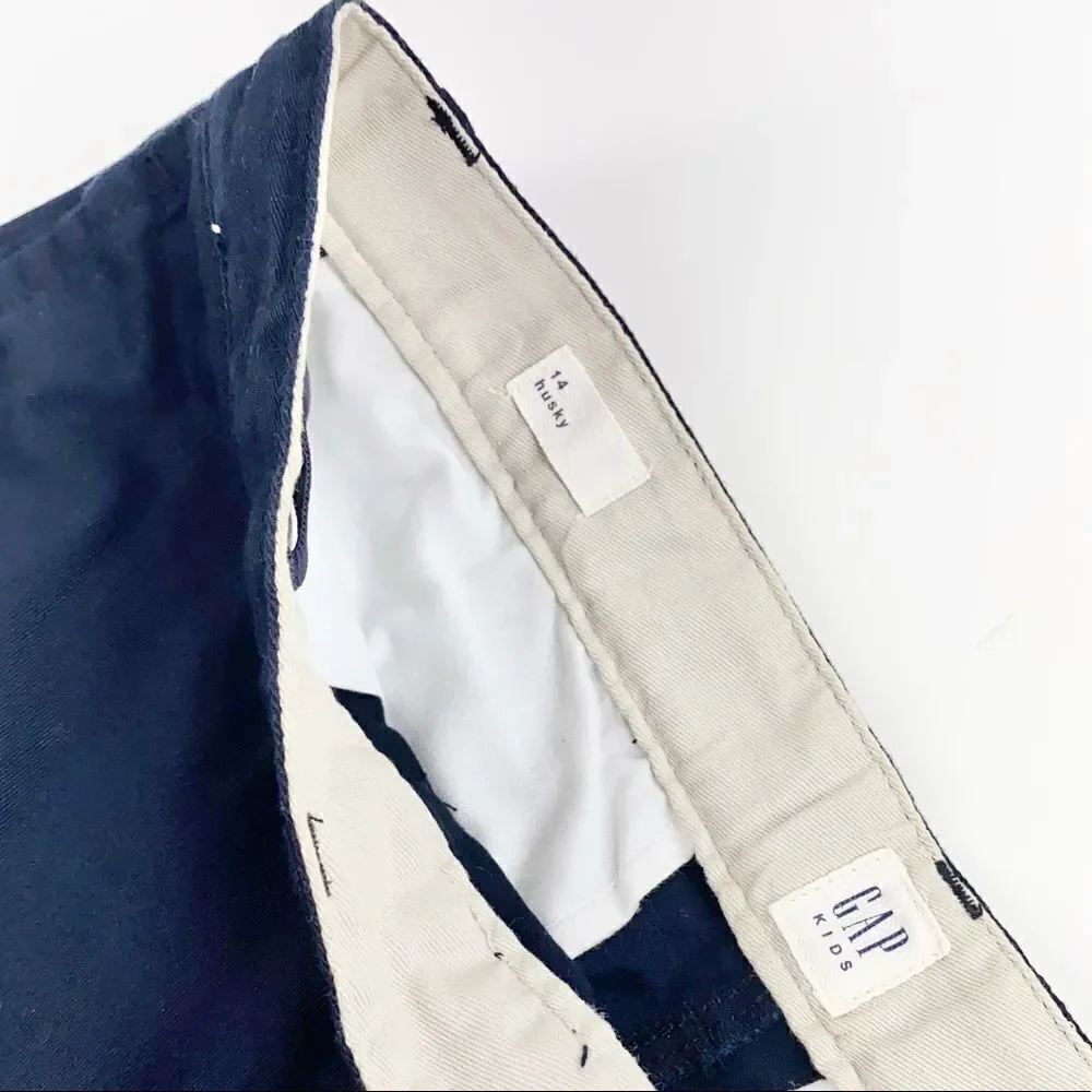 Gap kids husky fit navy chino shorts 14